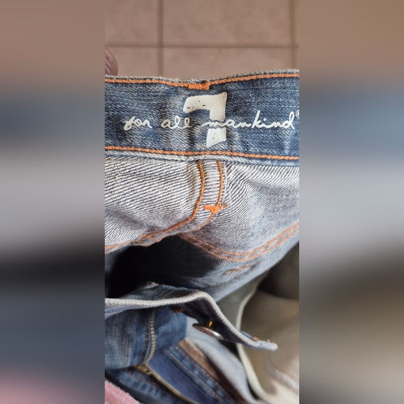 7 For All Mankind Men's Light Blue Bootcut Jeans - Picture 9 of 15